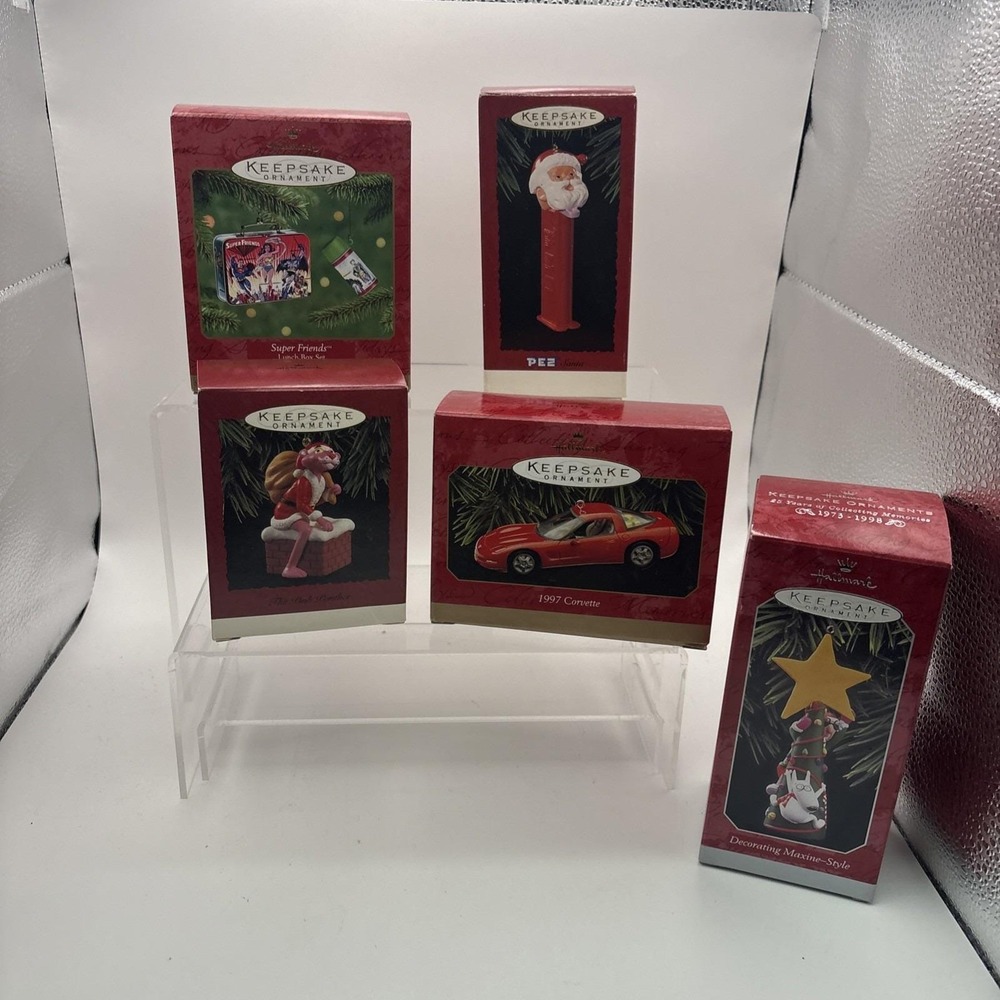Hallmark Keepsake Ornaments~Lot of 5~Camaro/Corvette/Maxine/Friends
